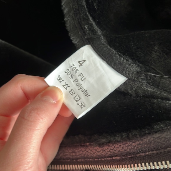 NWOT AFTF BASIC OUTERWEAR Women's Black Motorcycle Faux Fur Suede Jacket Size XL - Picture 5 of 11